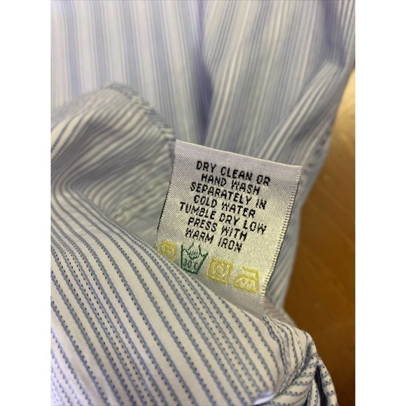 Bugatchi Uomo Button Down Shirt Mens 15 1/2 Med Blue Striped Casual Designer - Picture 11 of 11